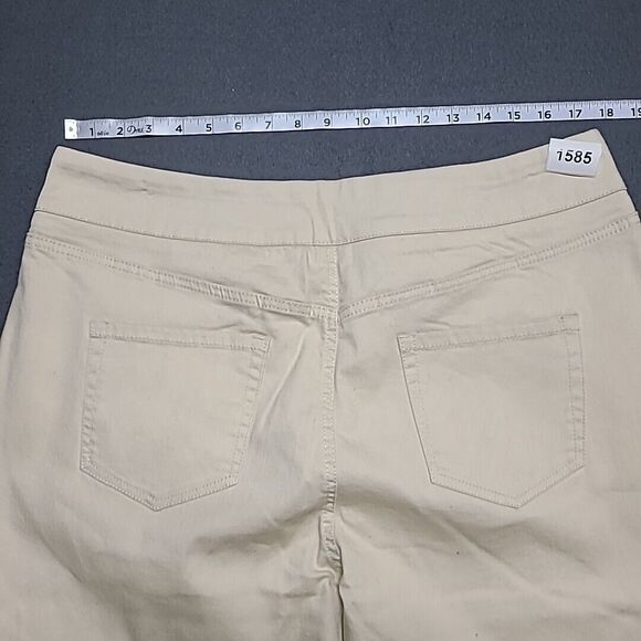 Blair Womens Jeggings 18 Elastic Waist Pullon Slim Beige Light Jeans - Picture 8 of 9